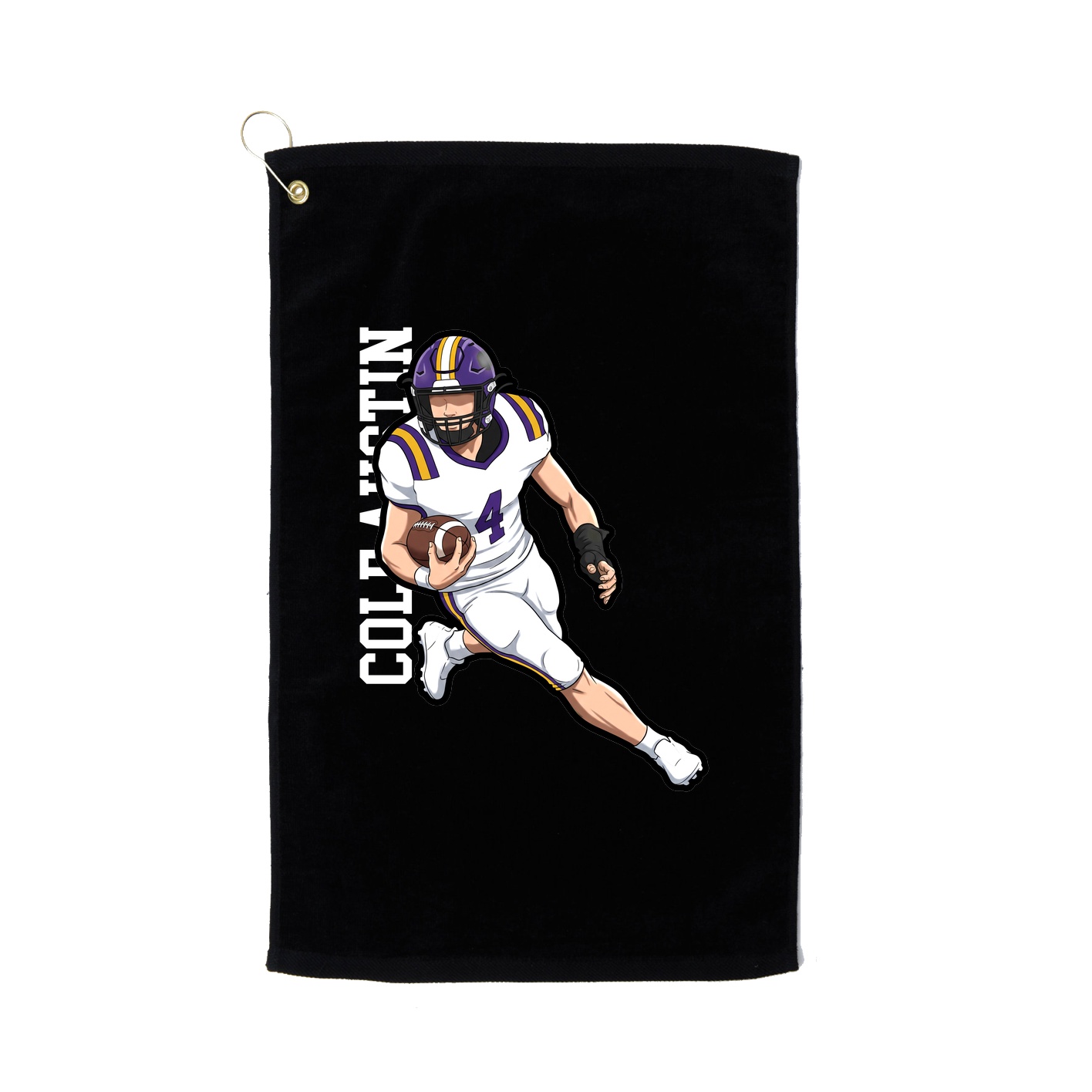 Golf Towel — Name Vertical in Black