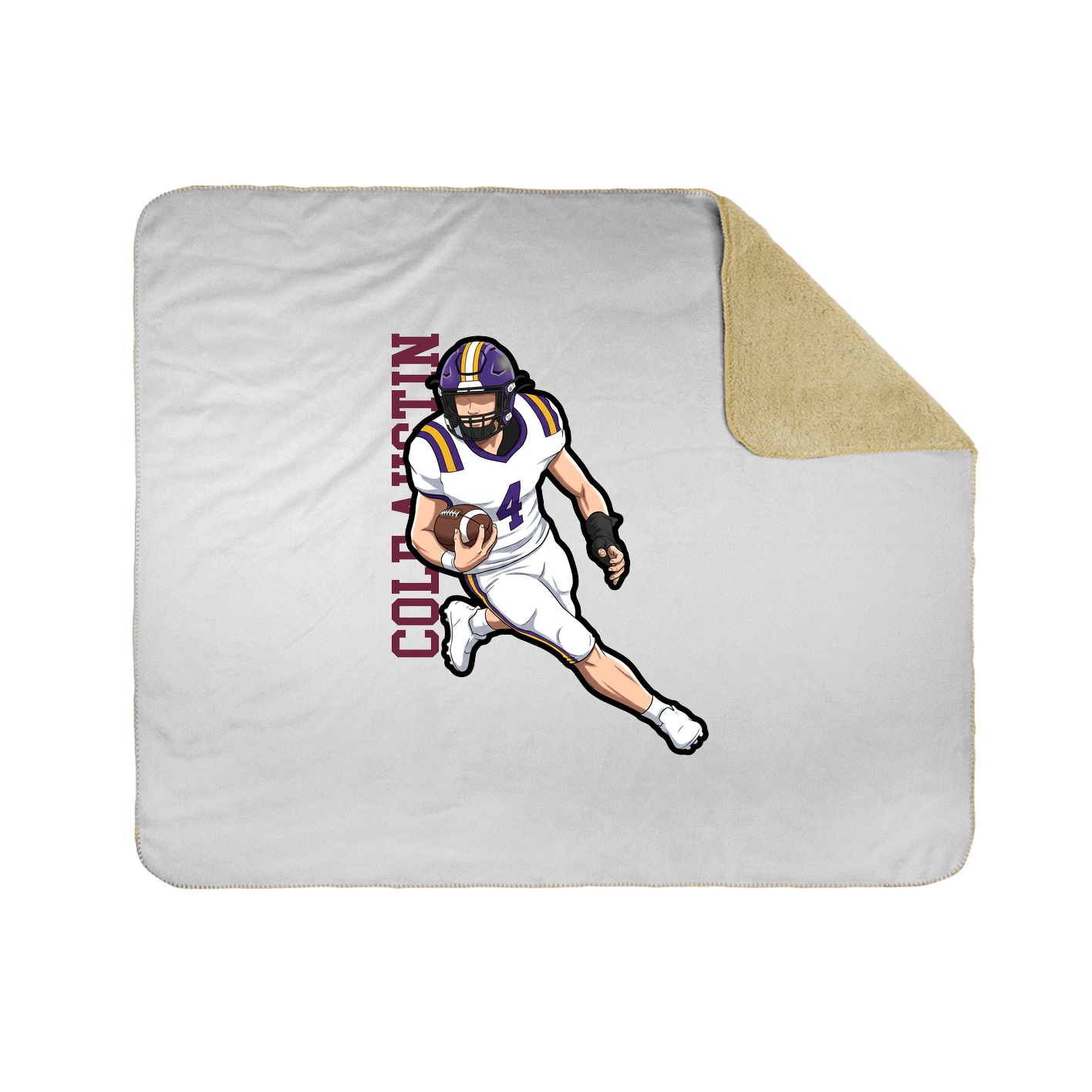 Throw Blanket — Name Vertical in White