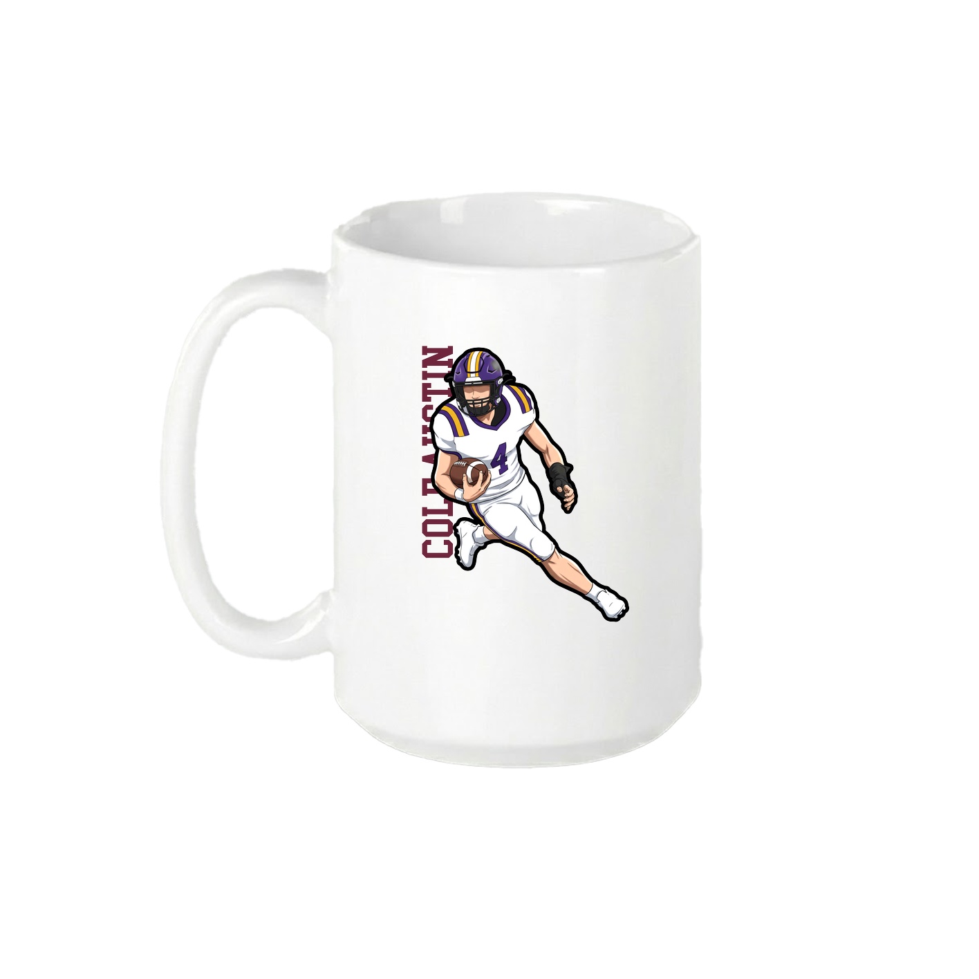 15oz Coffee Mug — Name Vertical in White