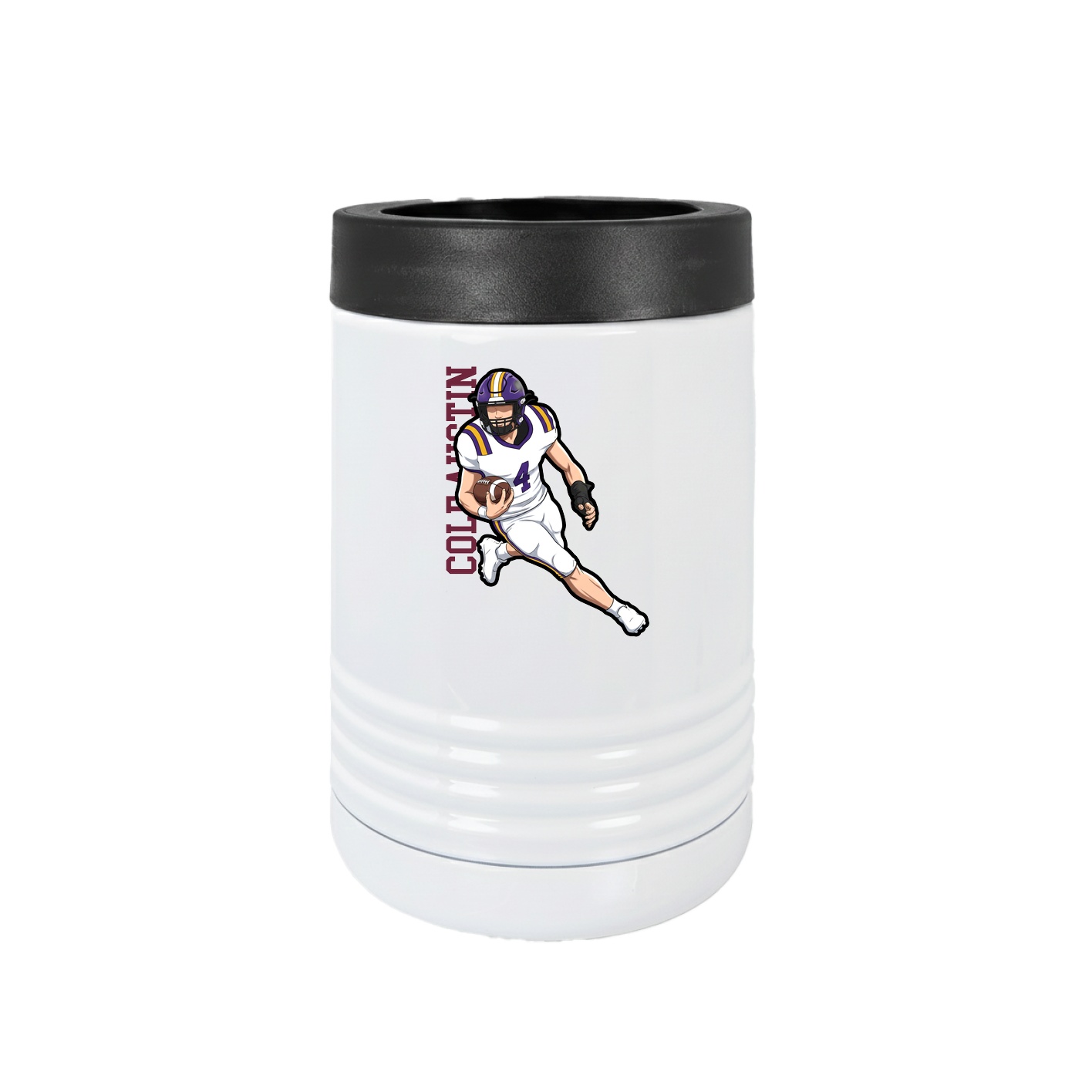 Beverage Holder — Name Vertical in White