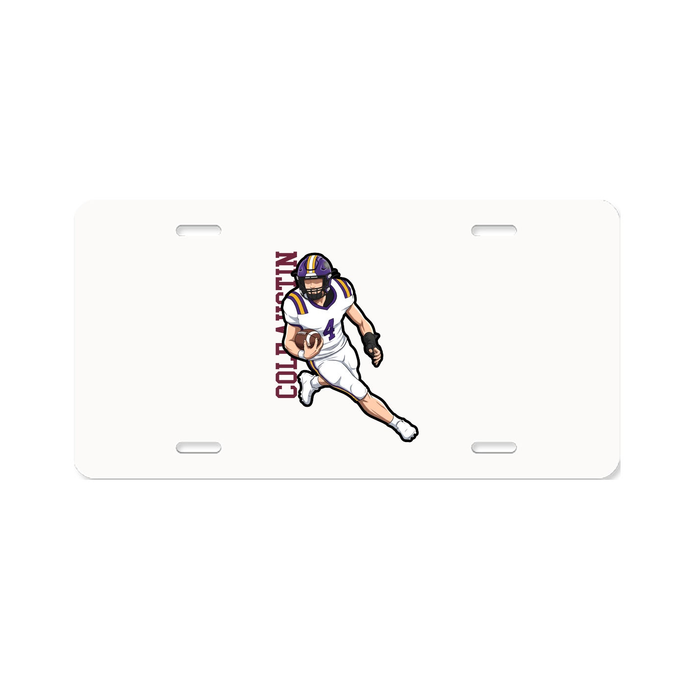 License Plate — Name Vertical in Classic
