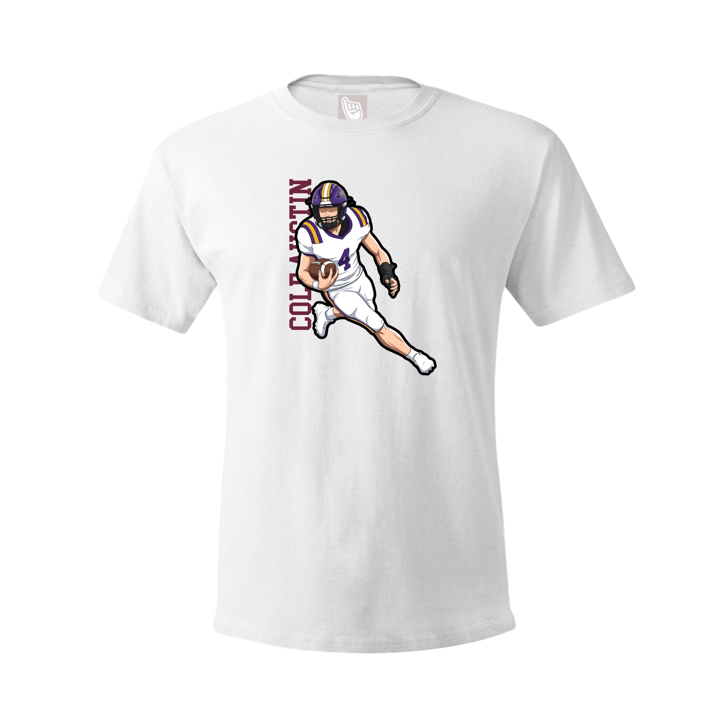 Tee — Name Vertical in White