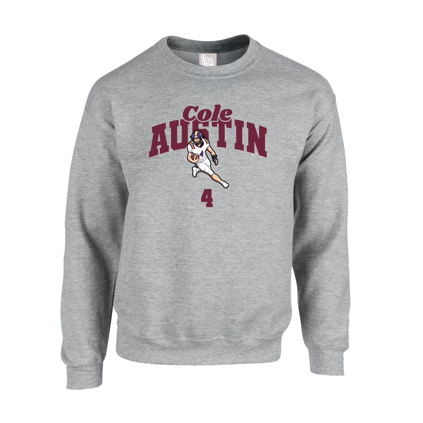 Fleece Crew — Signature Arch in Grey