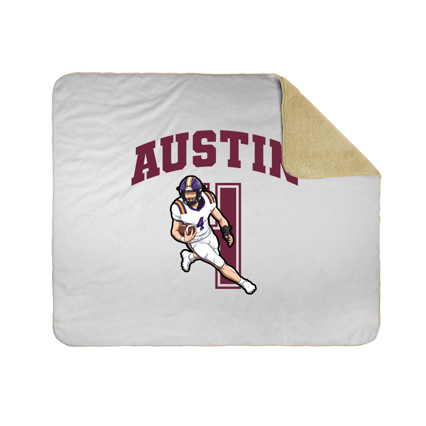 Throw Blanket — Number in White