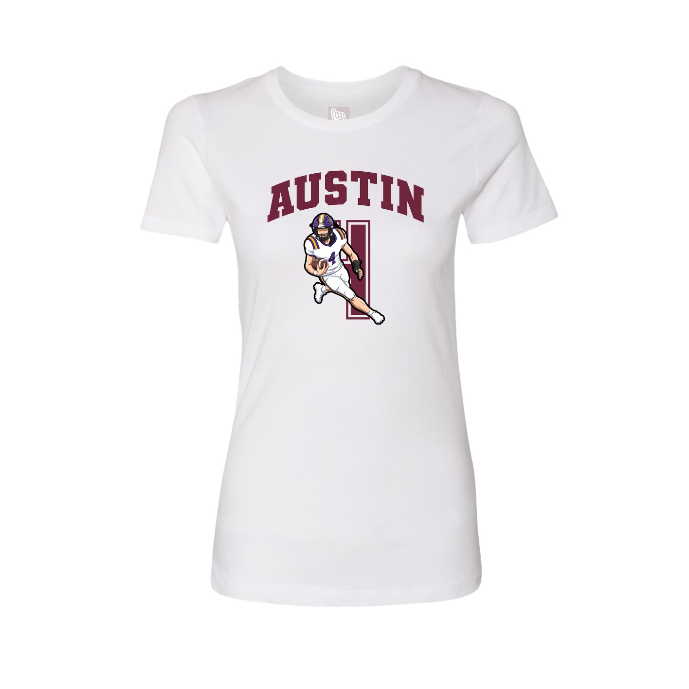 Fitted Women's Tee — Number in White