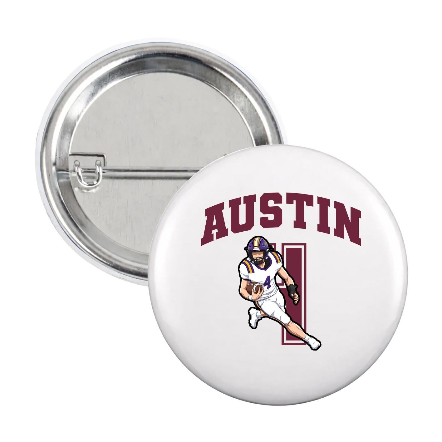 Game Day Button — Number in White