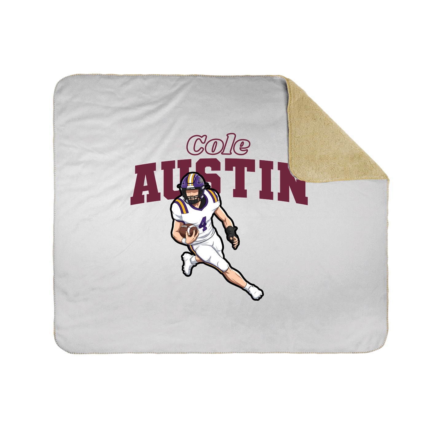 Throw Blanket — Name Arch in White