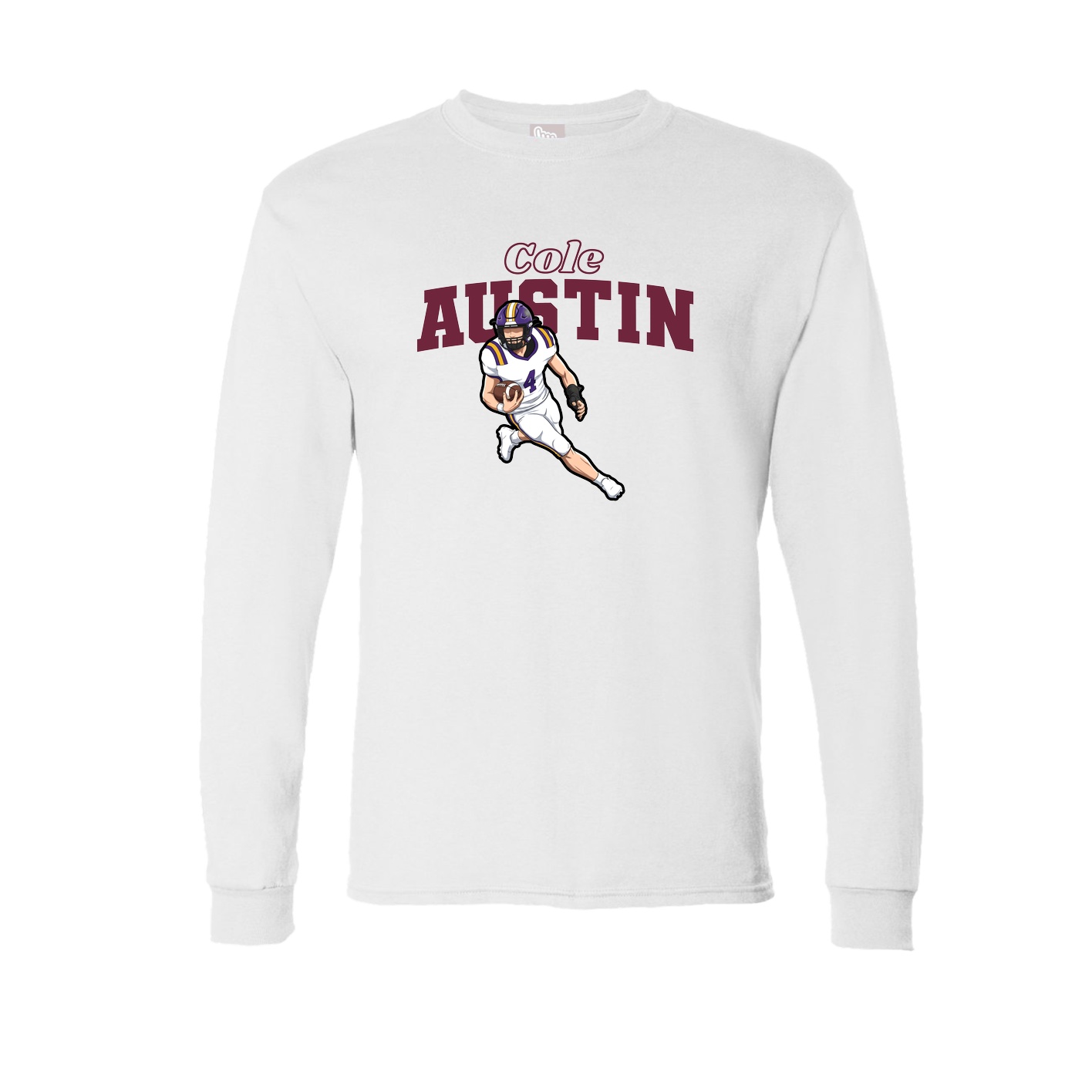 Long Sleeve Tee — Name Arch in White