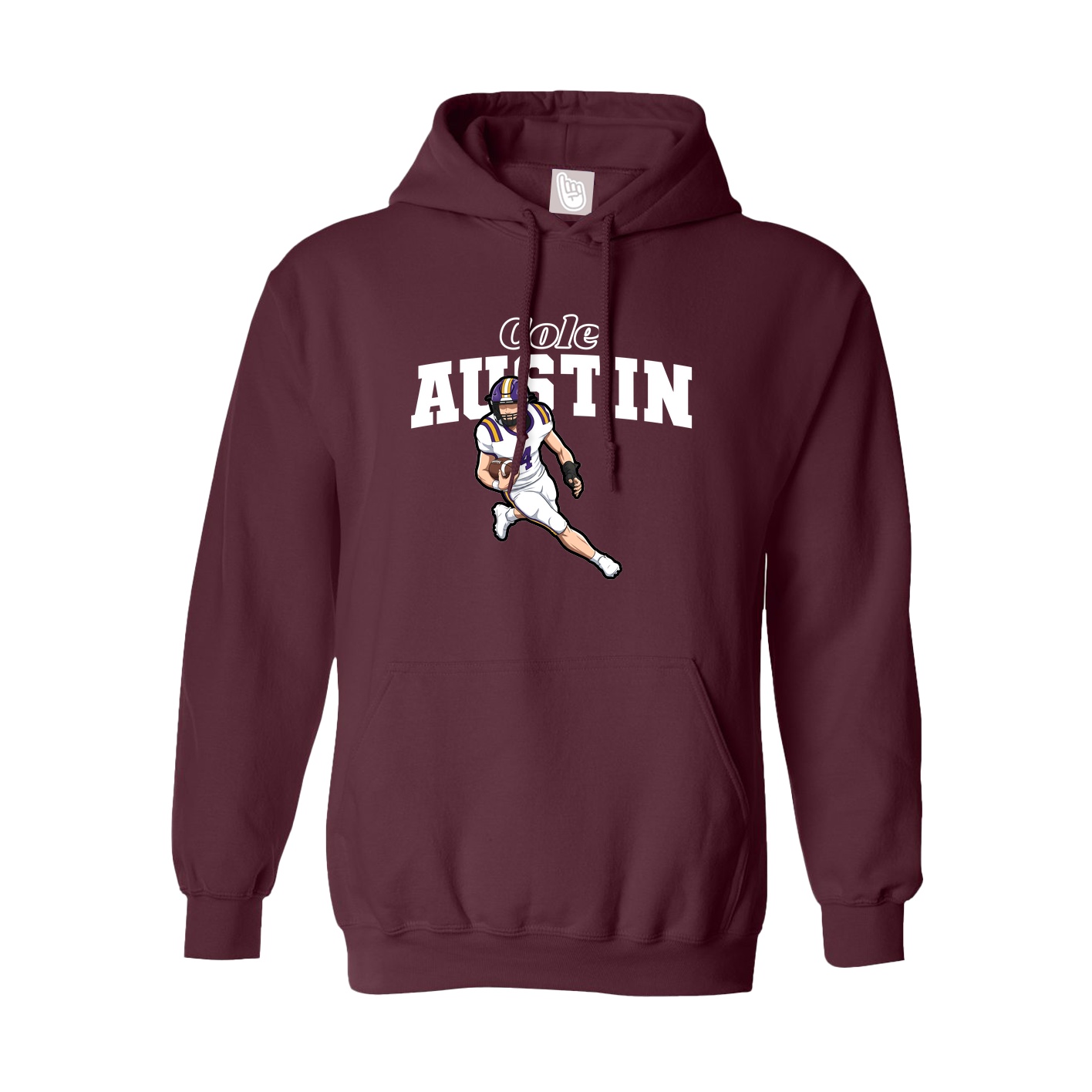 Hoodie — Name Arch in Maroon