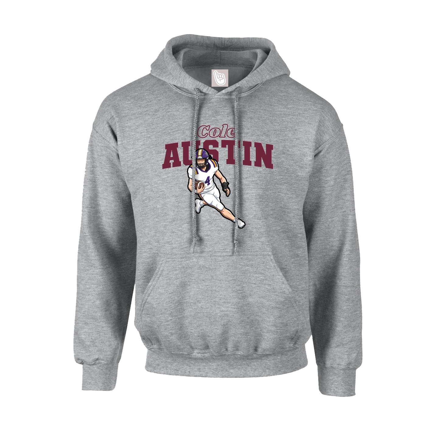 Youth Hoodie — Name Arch in Grey