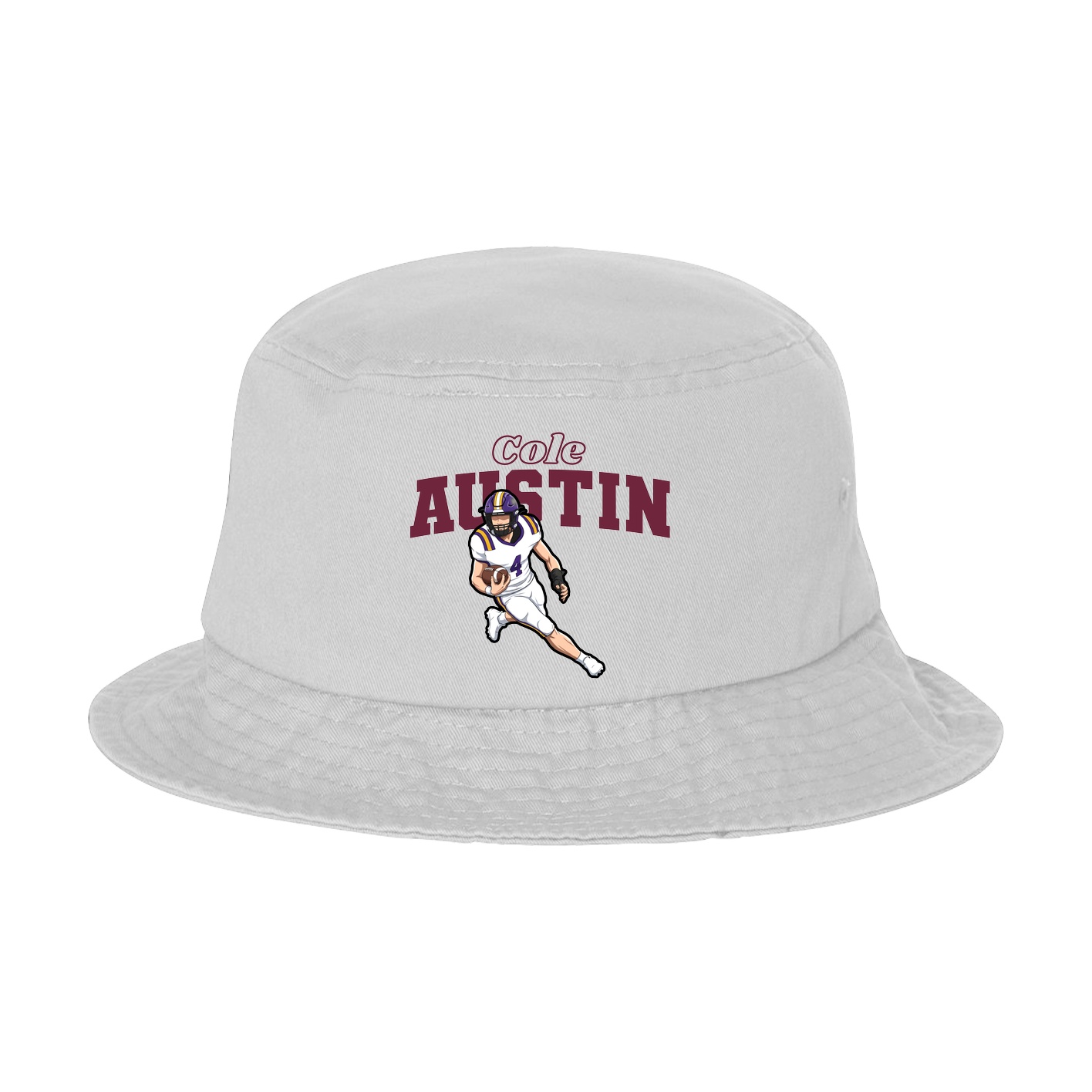 Bucket Cap — Name Arch in White