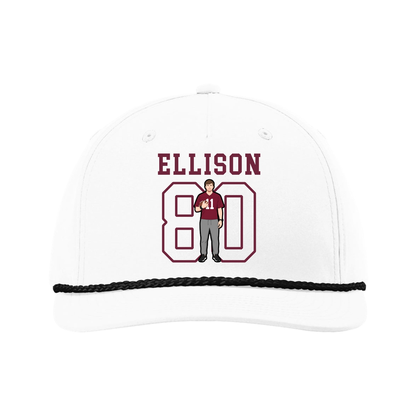 Five-Panel Classic Rope Cap — Shirsey in White