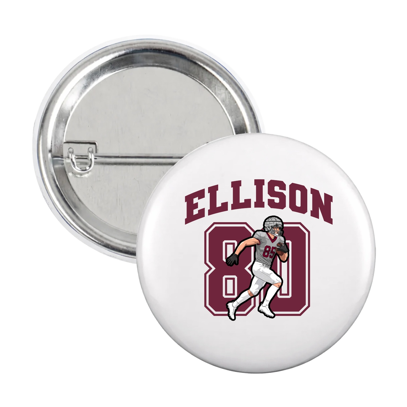 Game Day Button — Number in White