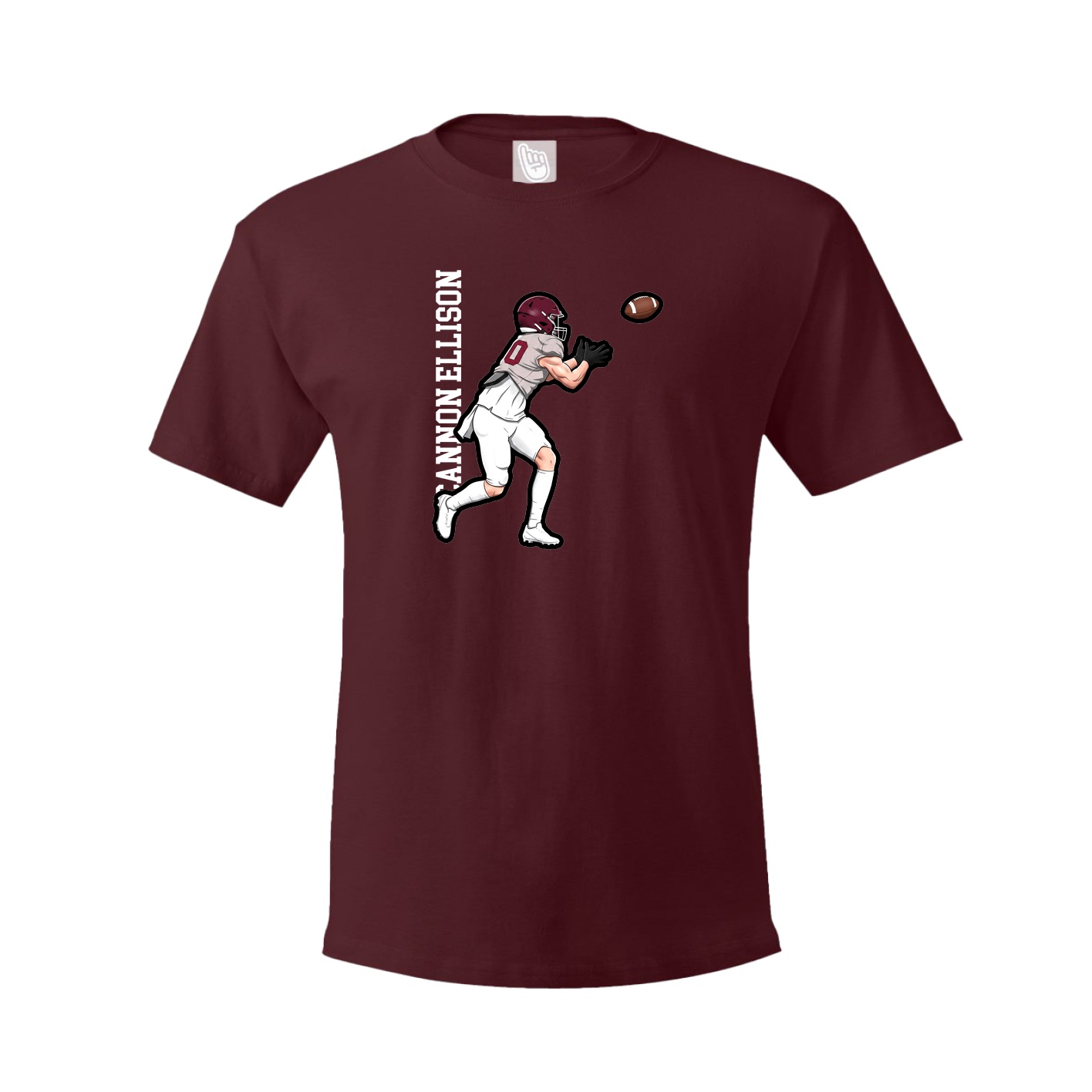 Tee — Name Vertical in Maroon