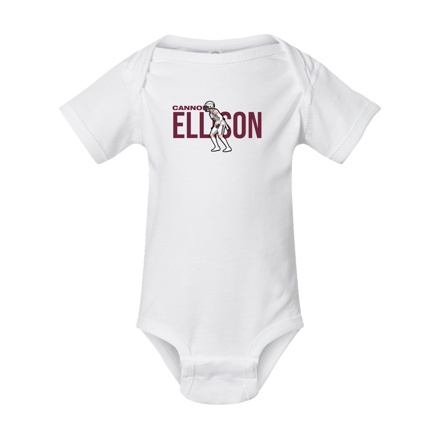 Baby Onesie — Player Name in White