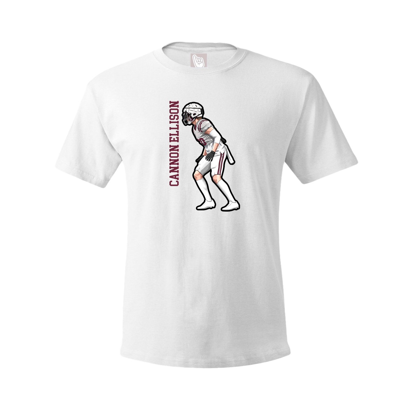Tee — Name Vertical in White