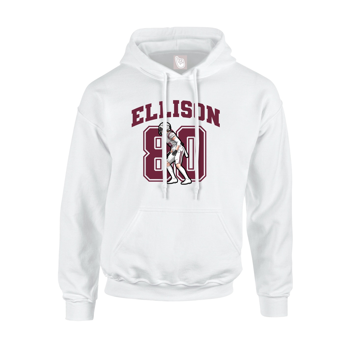 Hoodie — Number in White