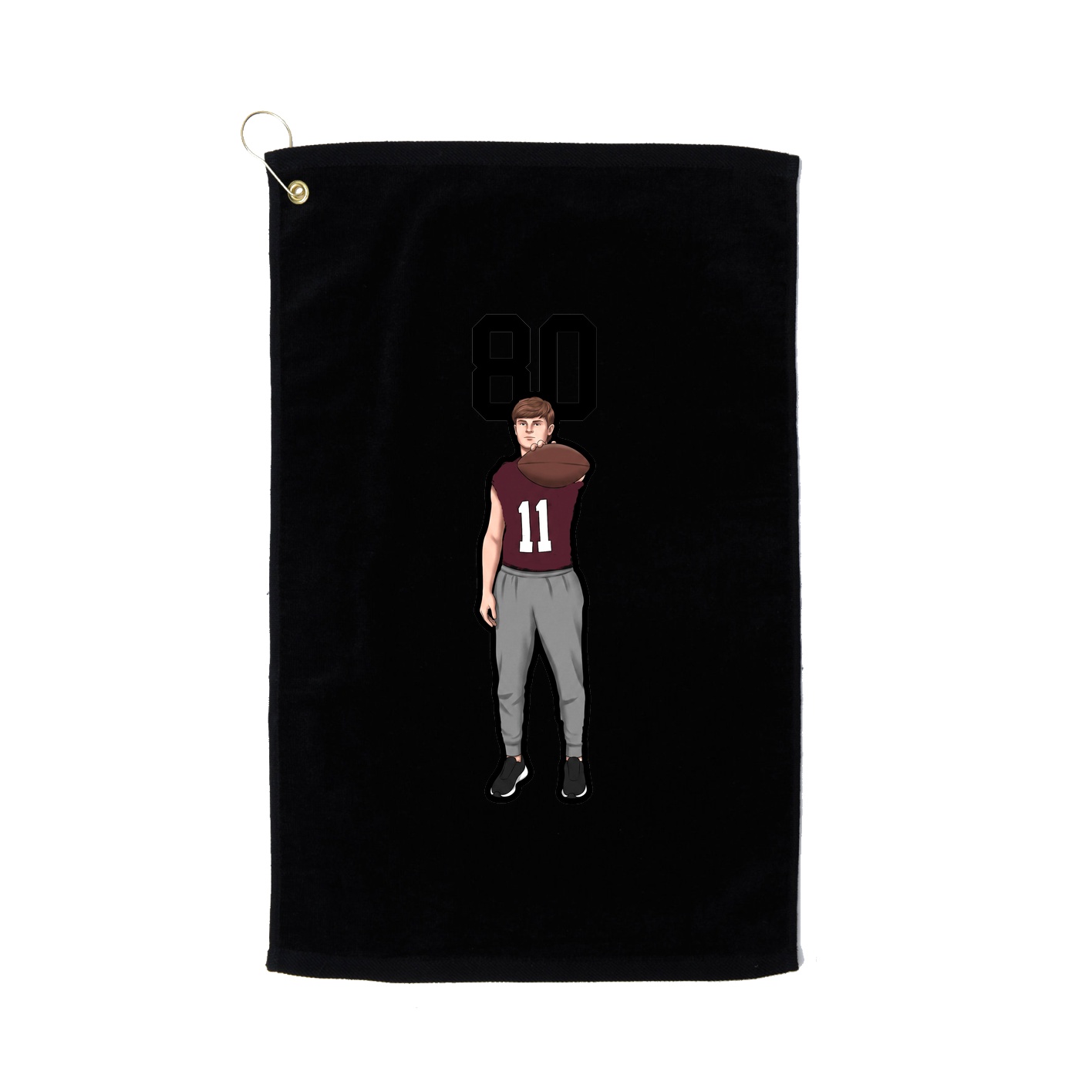 Golf Towel — Number Top in Black