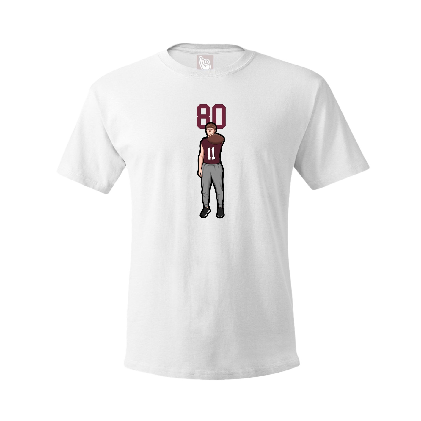 Youth Tee — Number Top in White