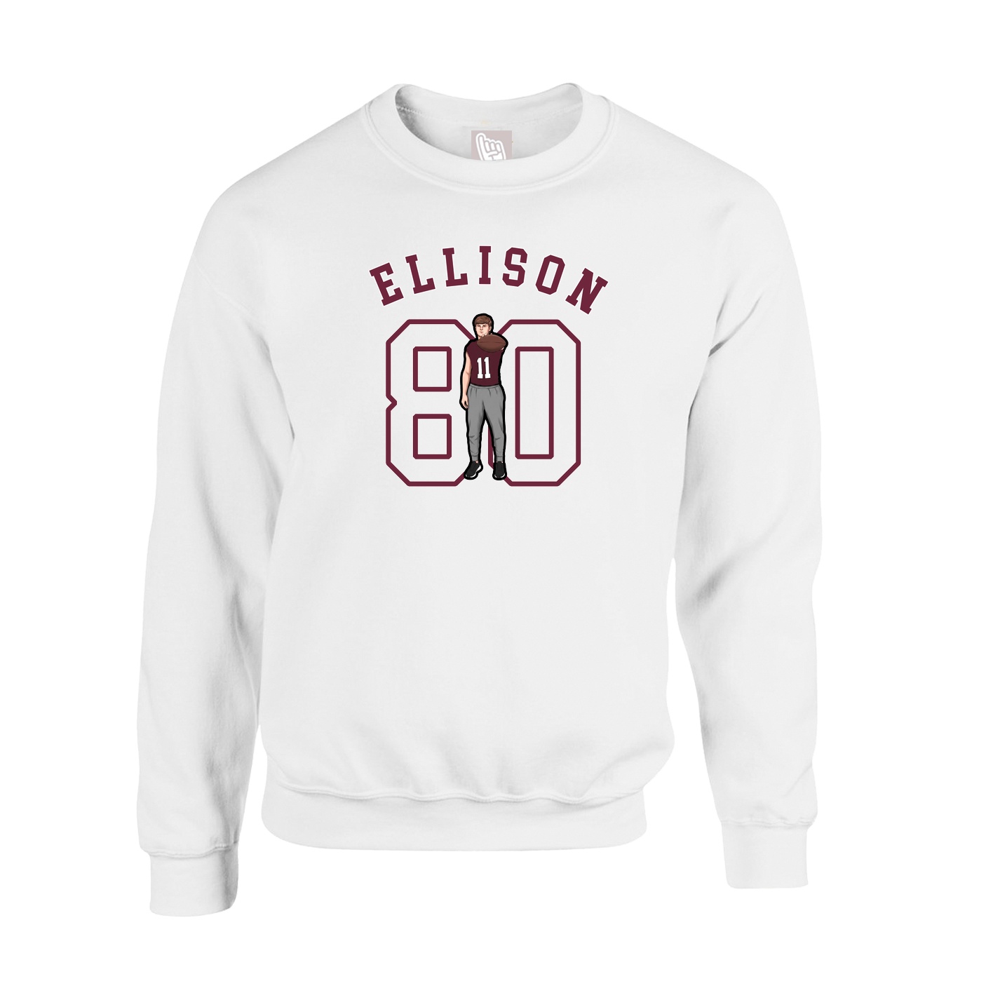 Fleece Crew — Shirsey Arch in White