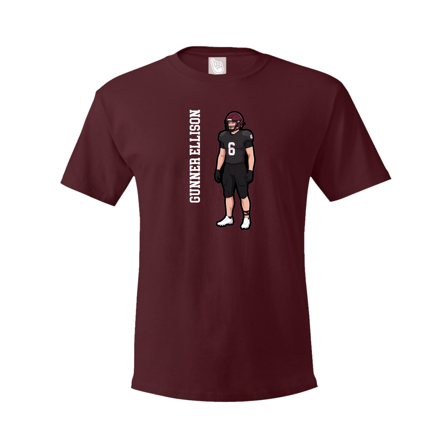 Tee — Name Vertical in Maroon