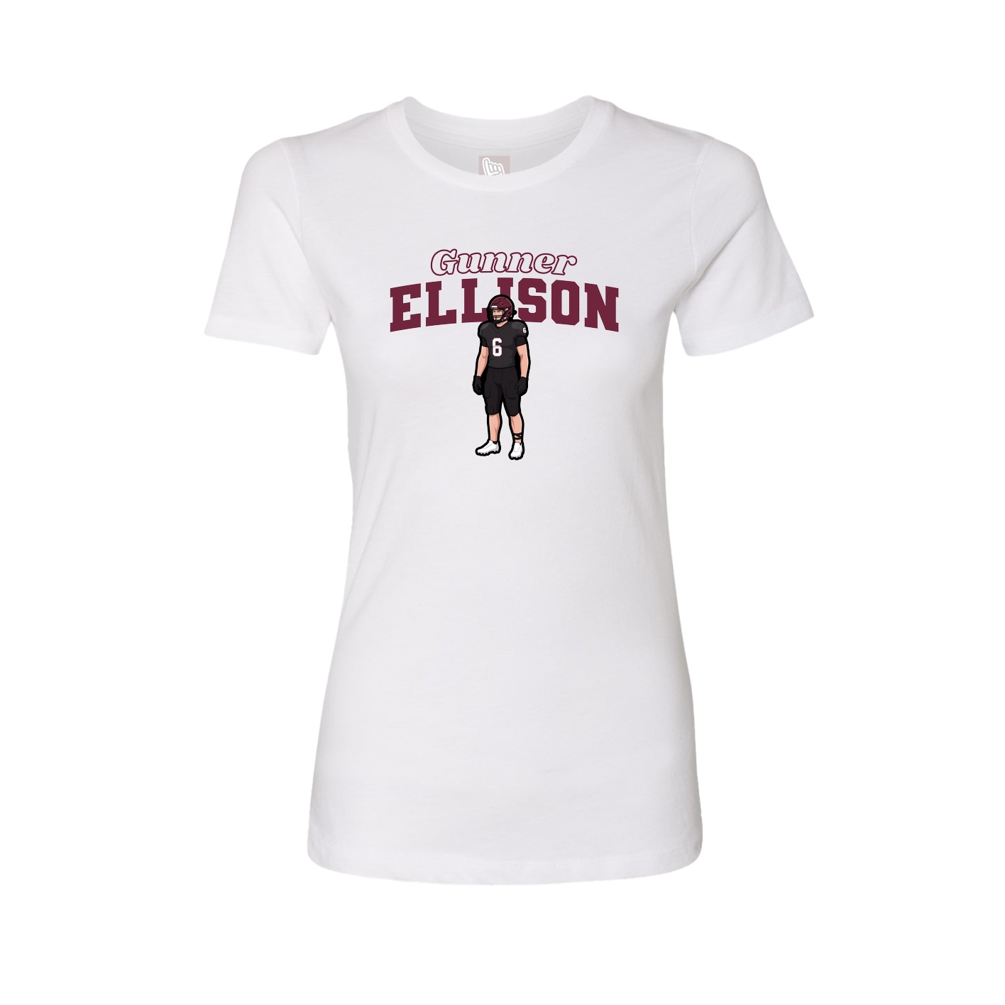 Fitted Women's Tee — Name Arch in White