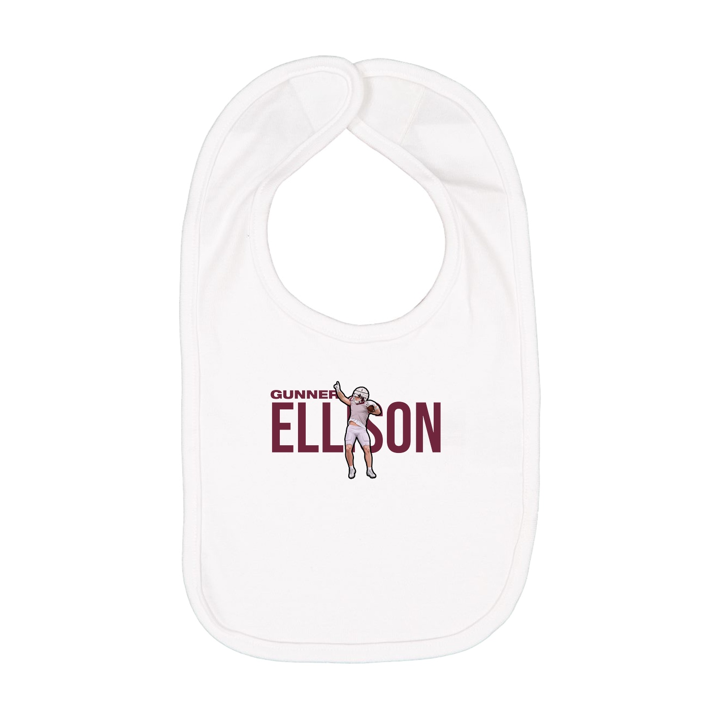 Infant Bib — Player Name in White