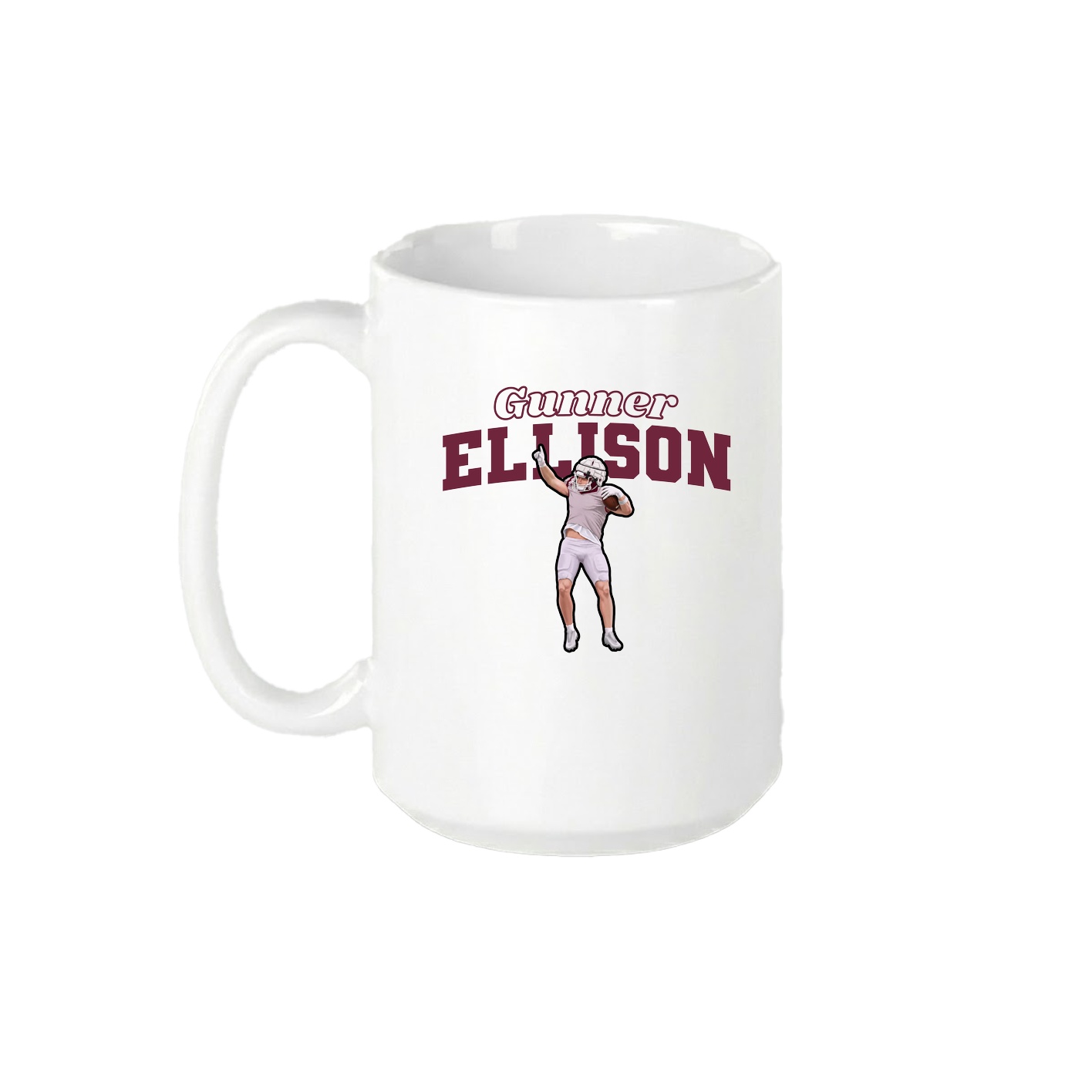 15oz Coffee Mug — Name Arch in White