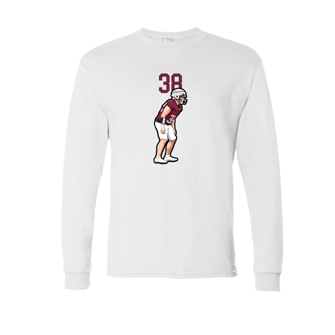 Long Sleeve Tee — Number Top in White