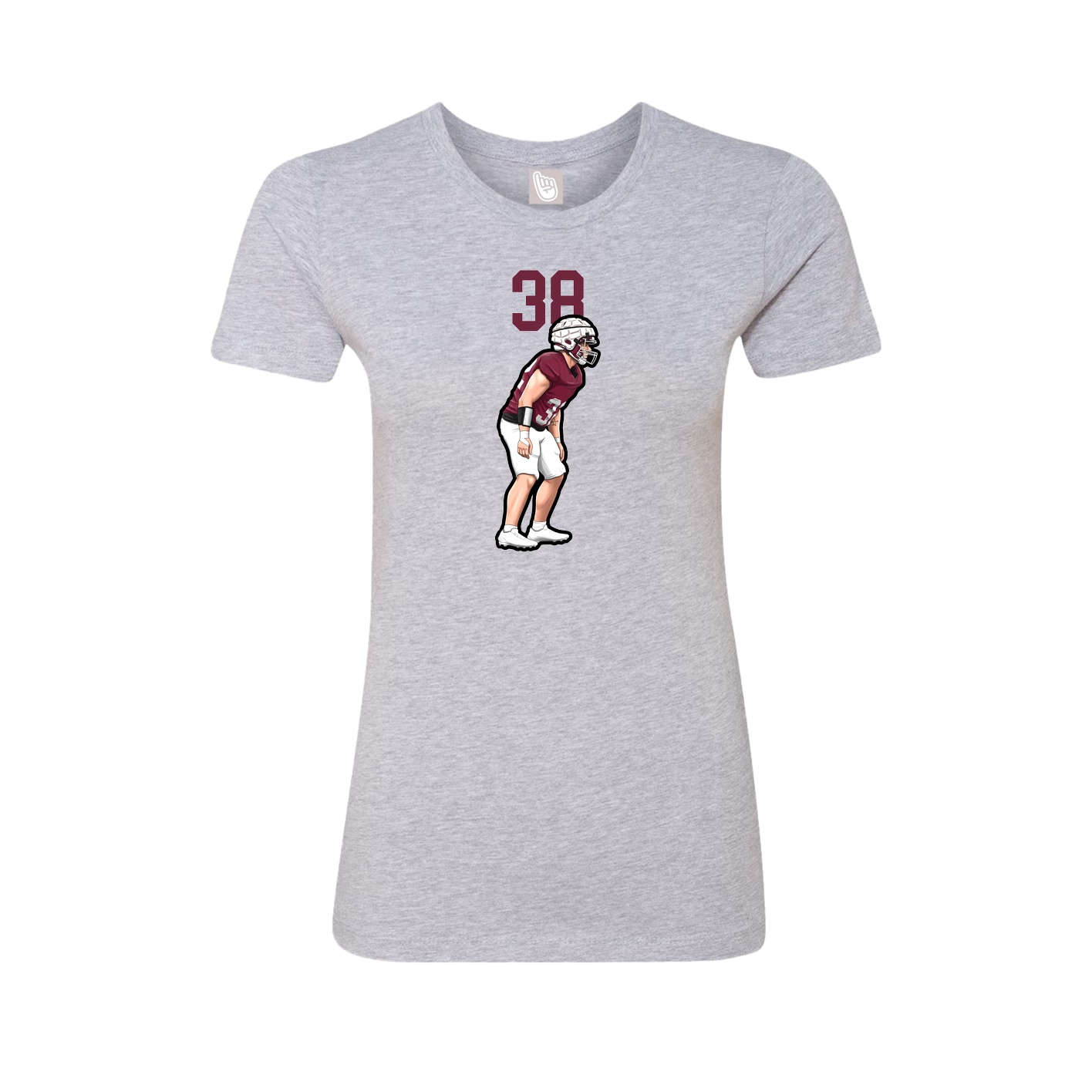 Fitted Women's Tee — Number Top in Grey