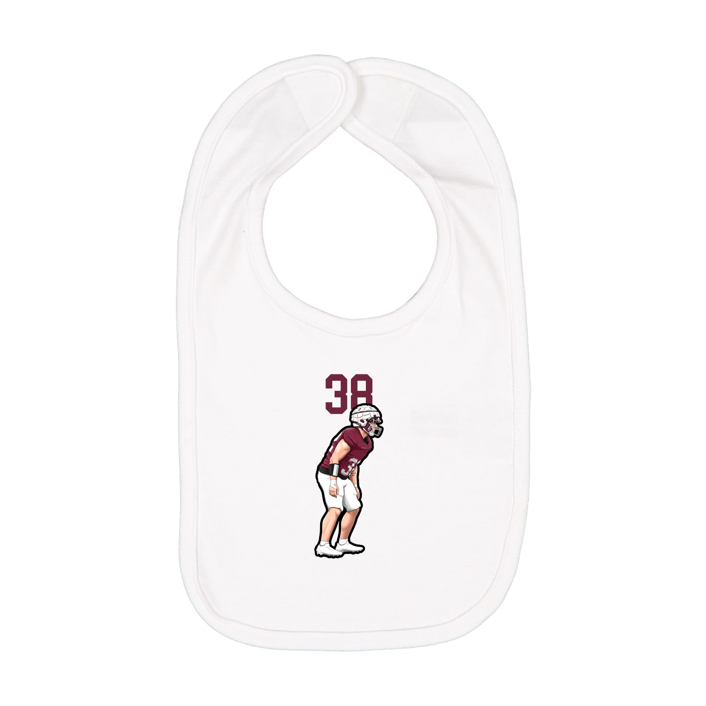 Infant Bib — Number Top in White