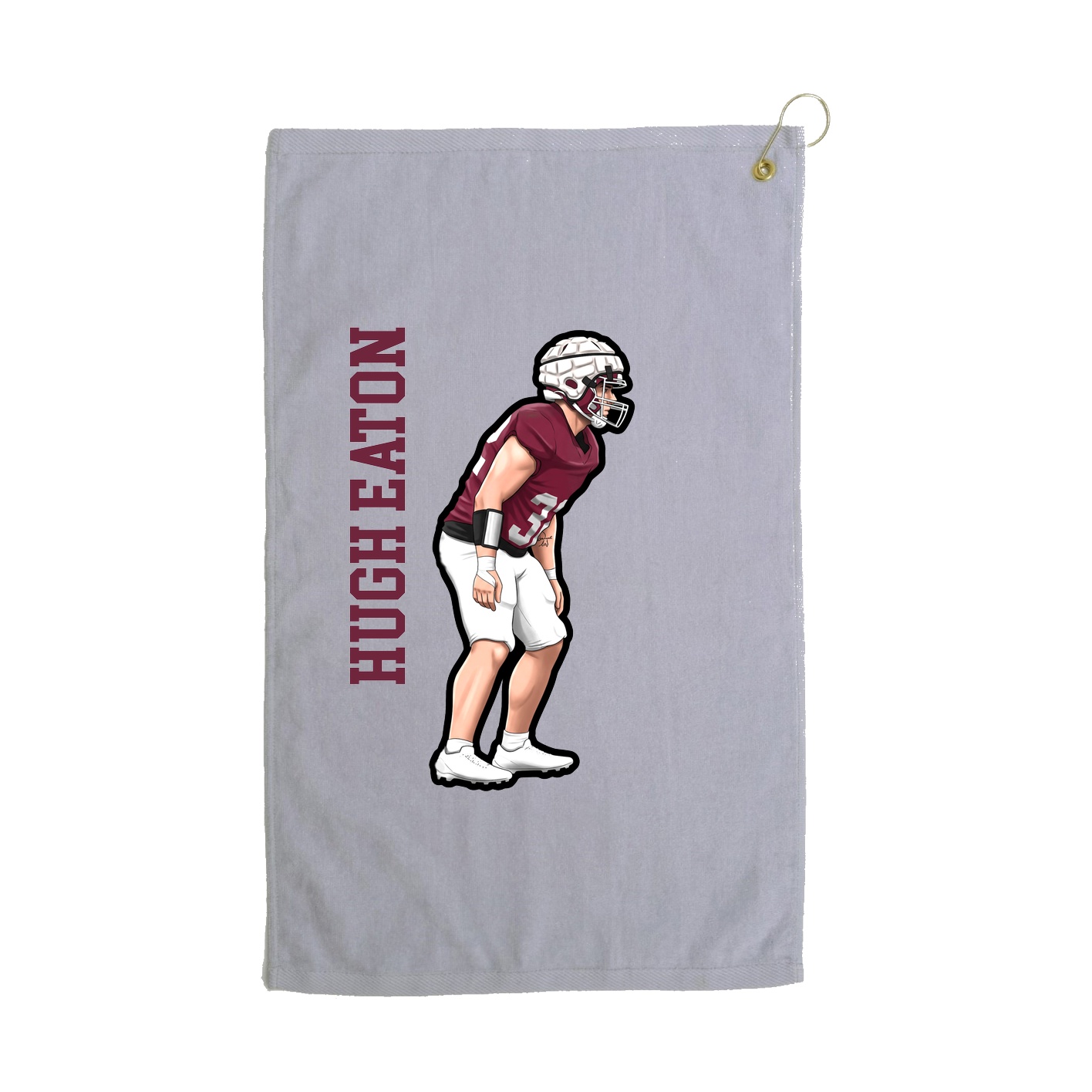 Golf Towel — Name Vertical in Grey