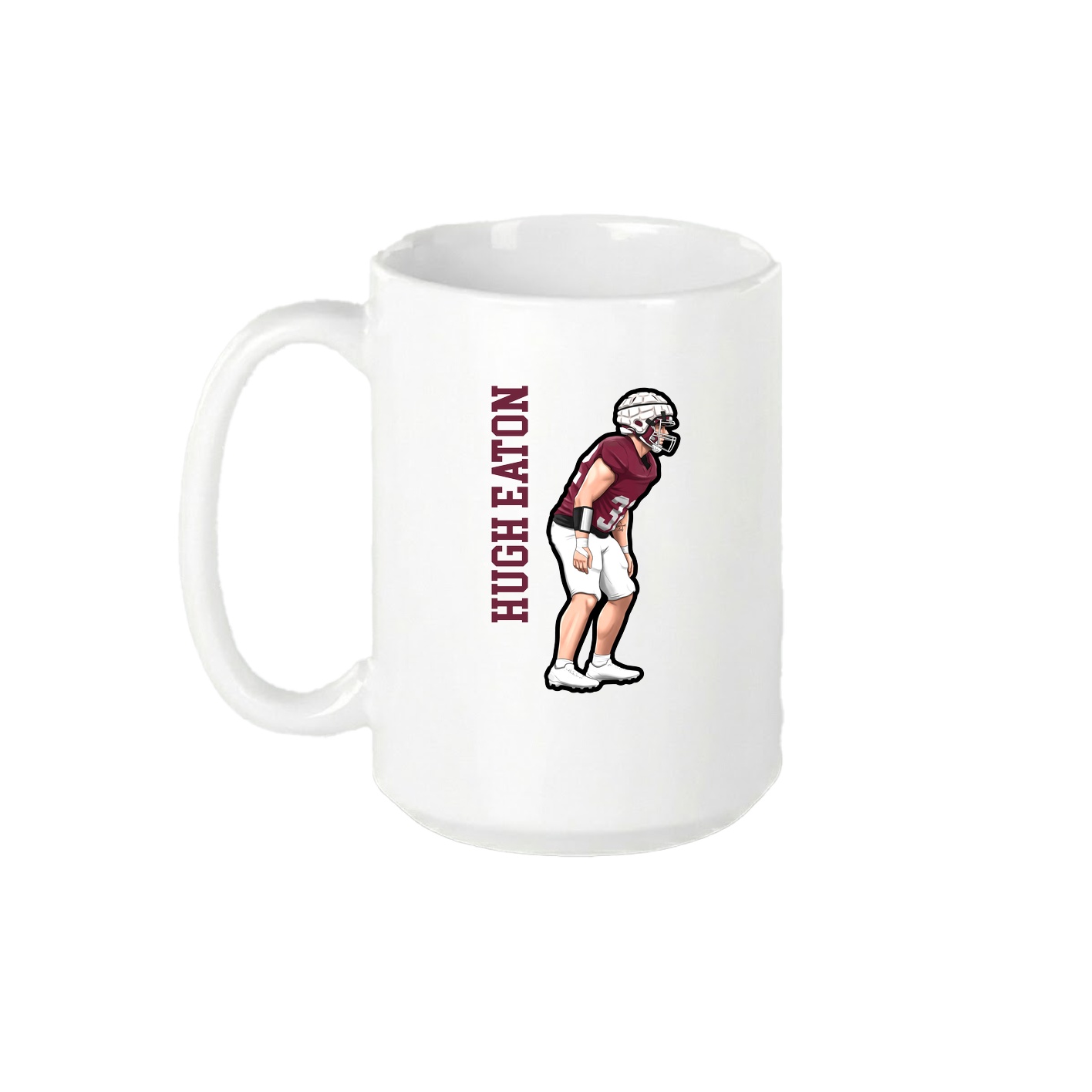15oz Coffee Mug — Name Vertical in White