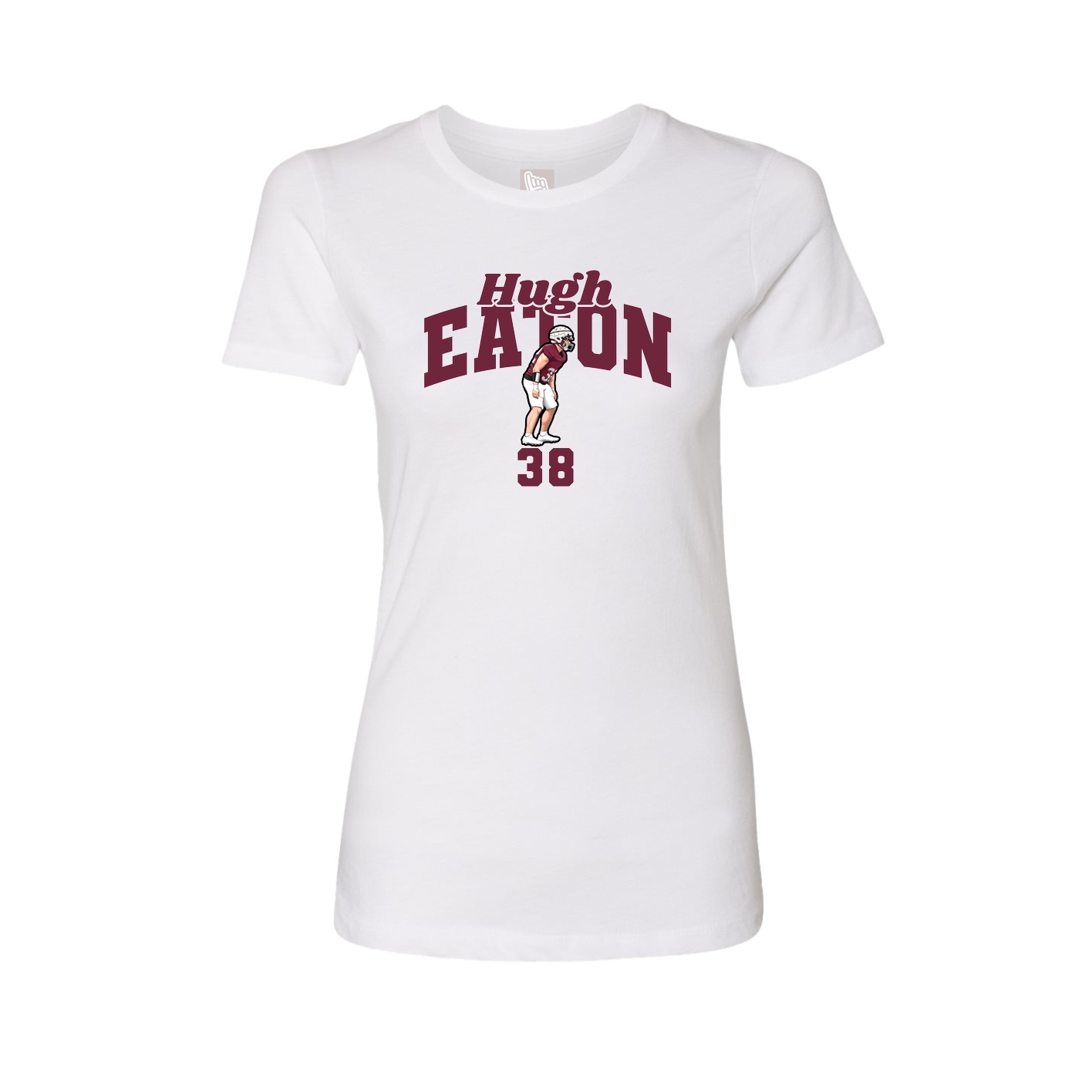 Fitted Women's Tee — Signature Arch in White