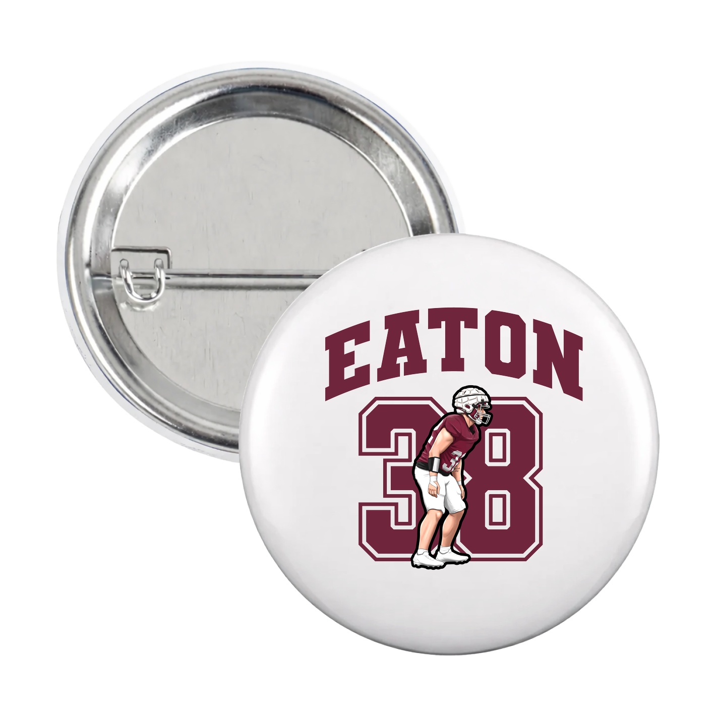 Game Day Button — Number in White