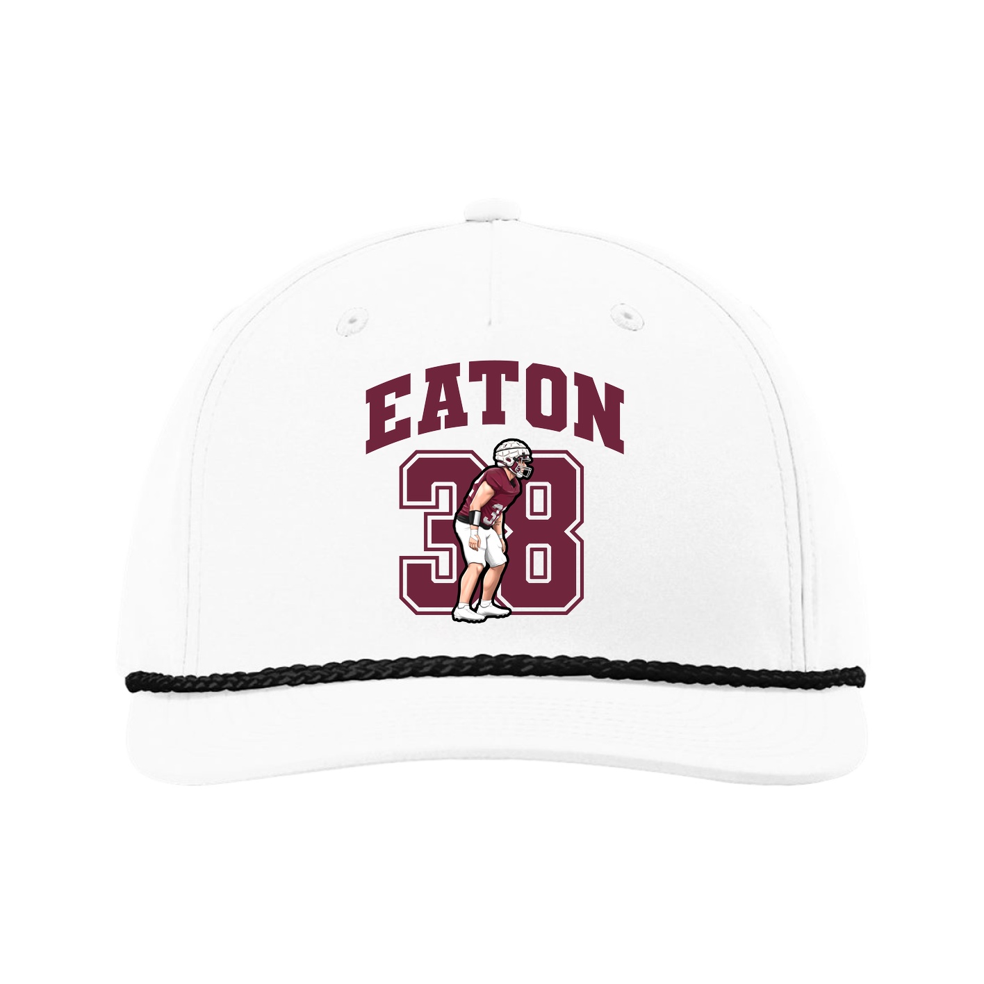 Five-Panel Classic Rope Cap — Number in White