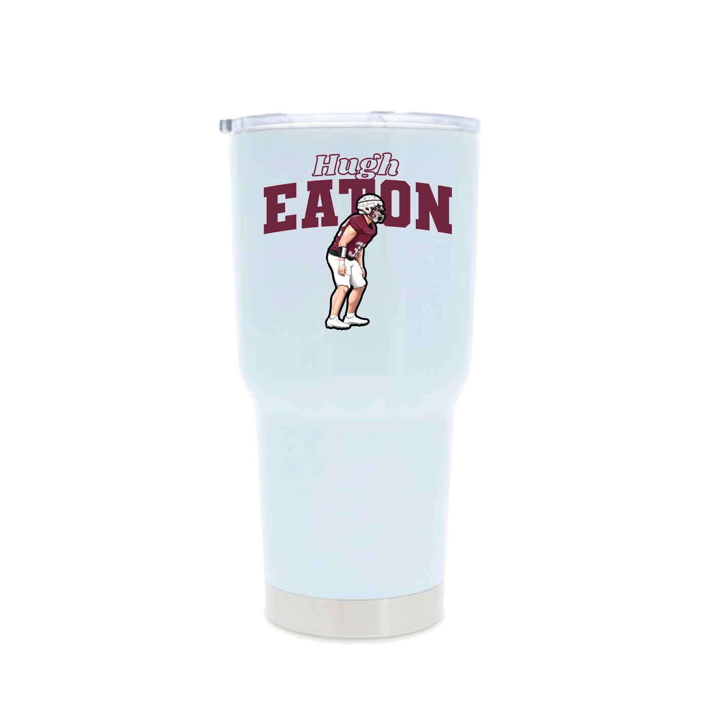 30oz Stainless Steel Tumbler — Name Arch in White