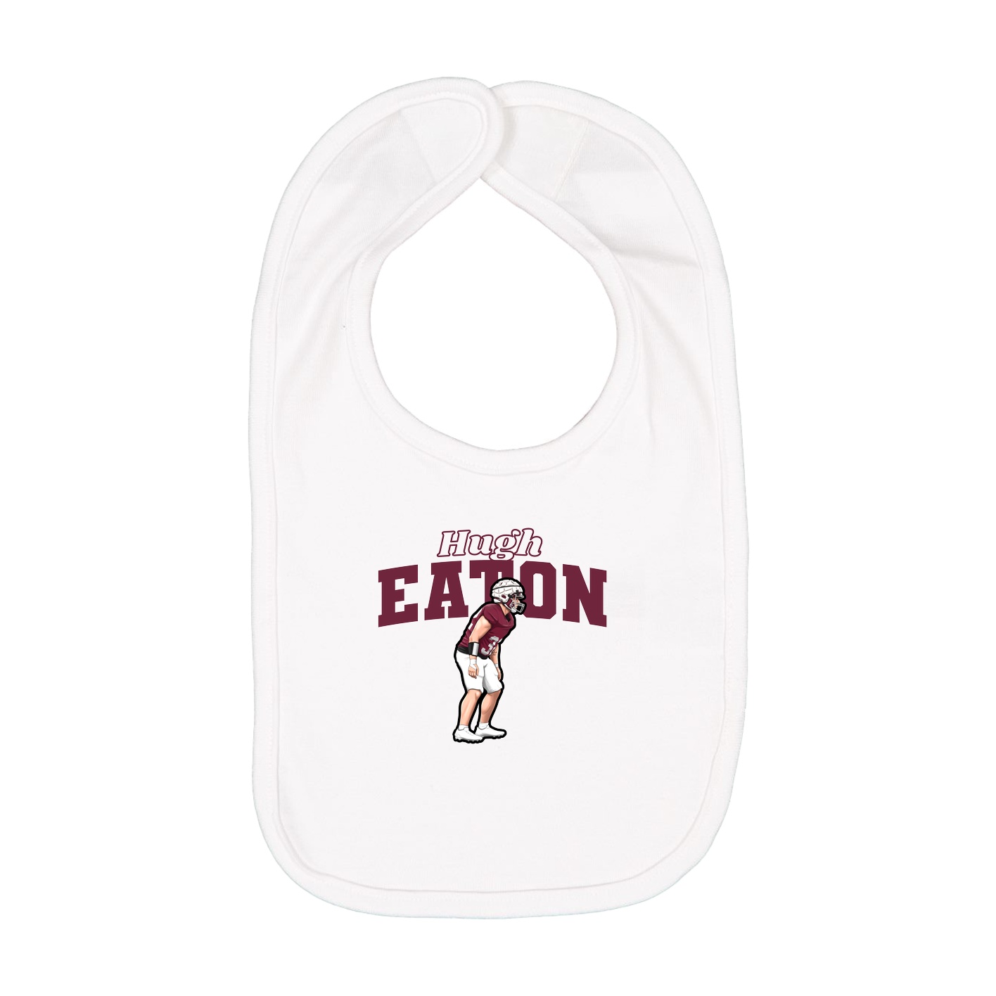 Infant Bib — Name Arch in White