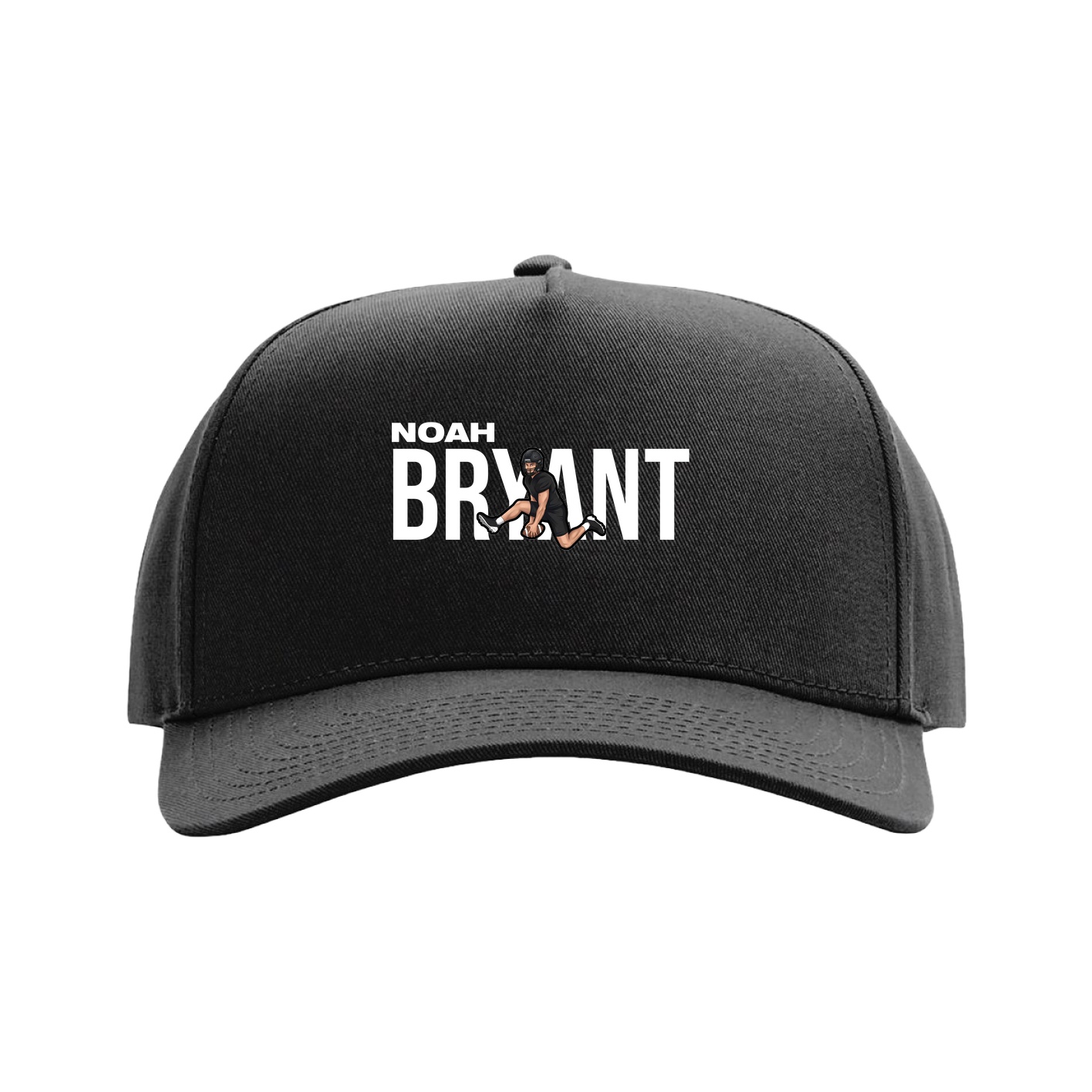 Full Fabric Five-Panel Champ Cap — Player Name in Black