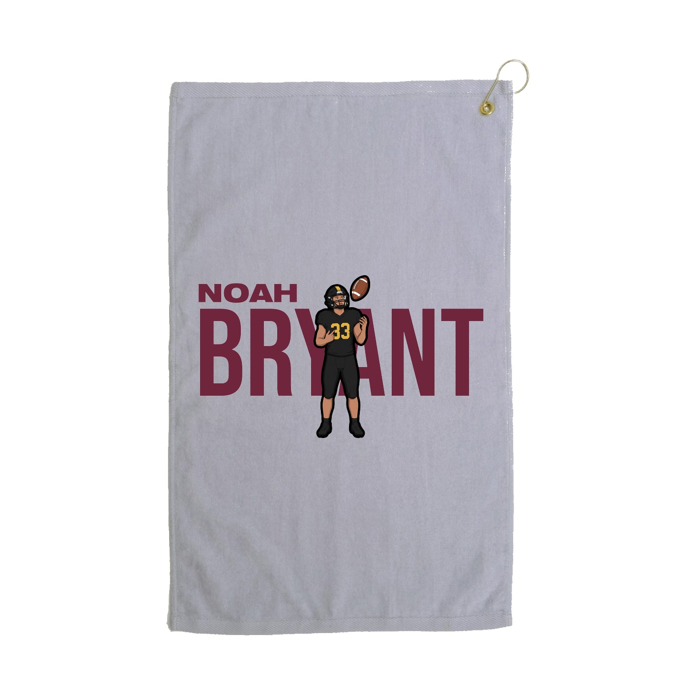 Golf Towel — Player Name in Grey