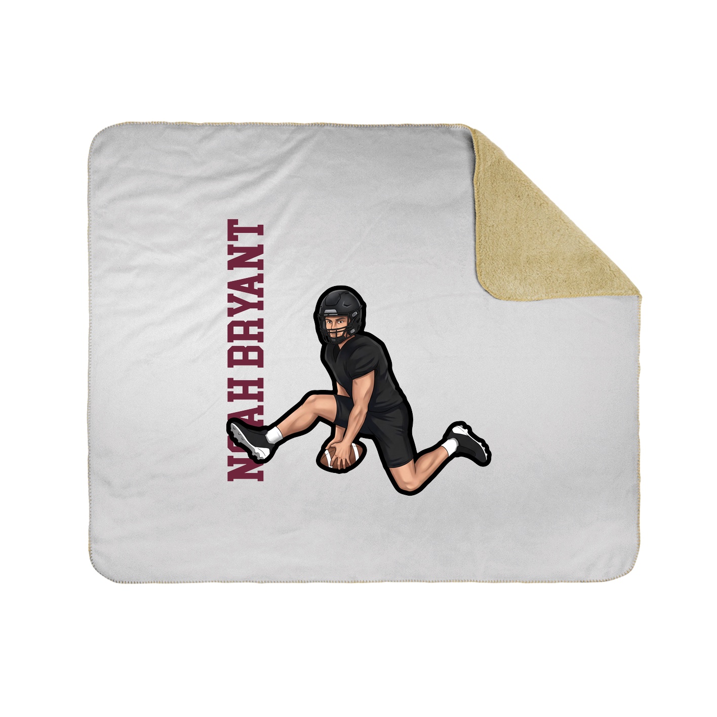 Throw Blanket — Name Vertical in White