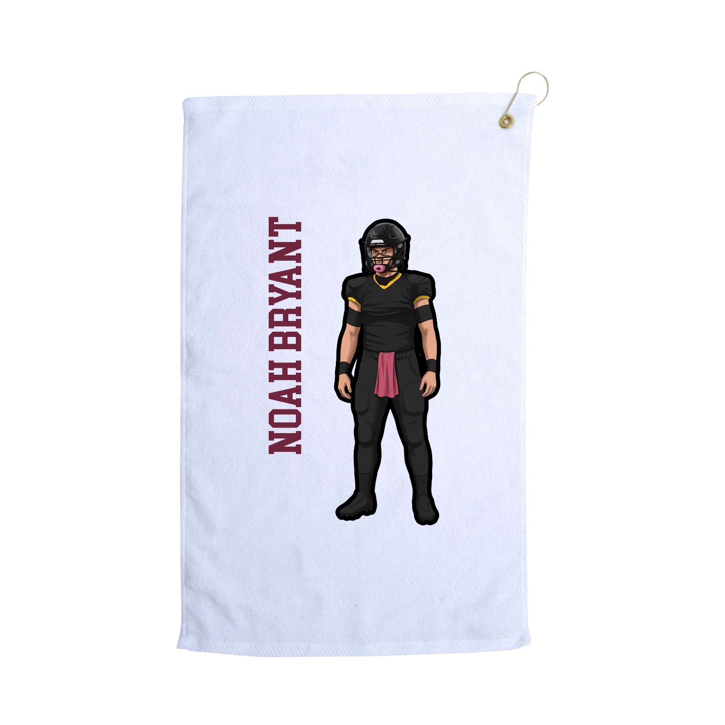 Golf Towel — Name Vertical in White