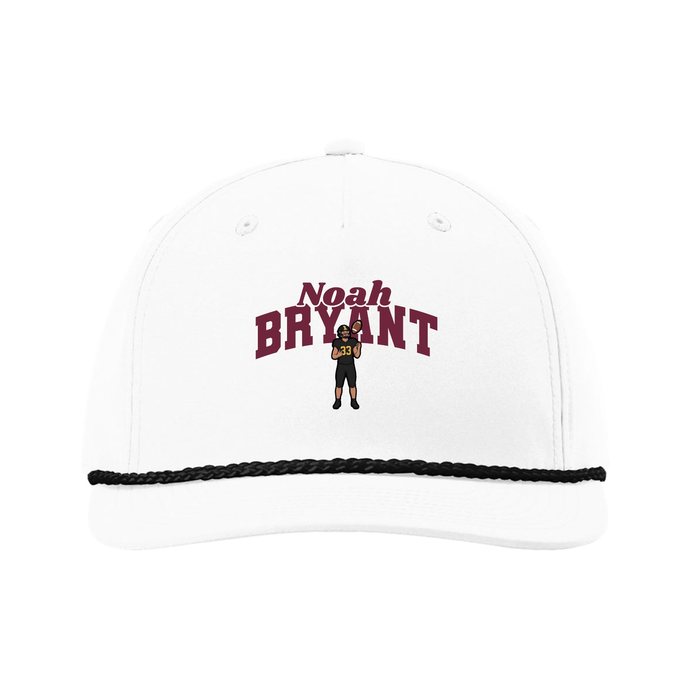 Five-Panel Classic Rope Cap — Signature Arch in White