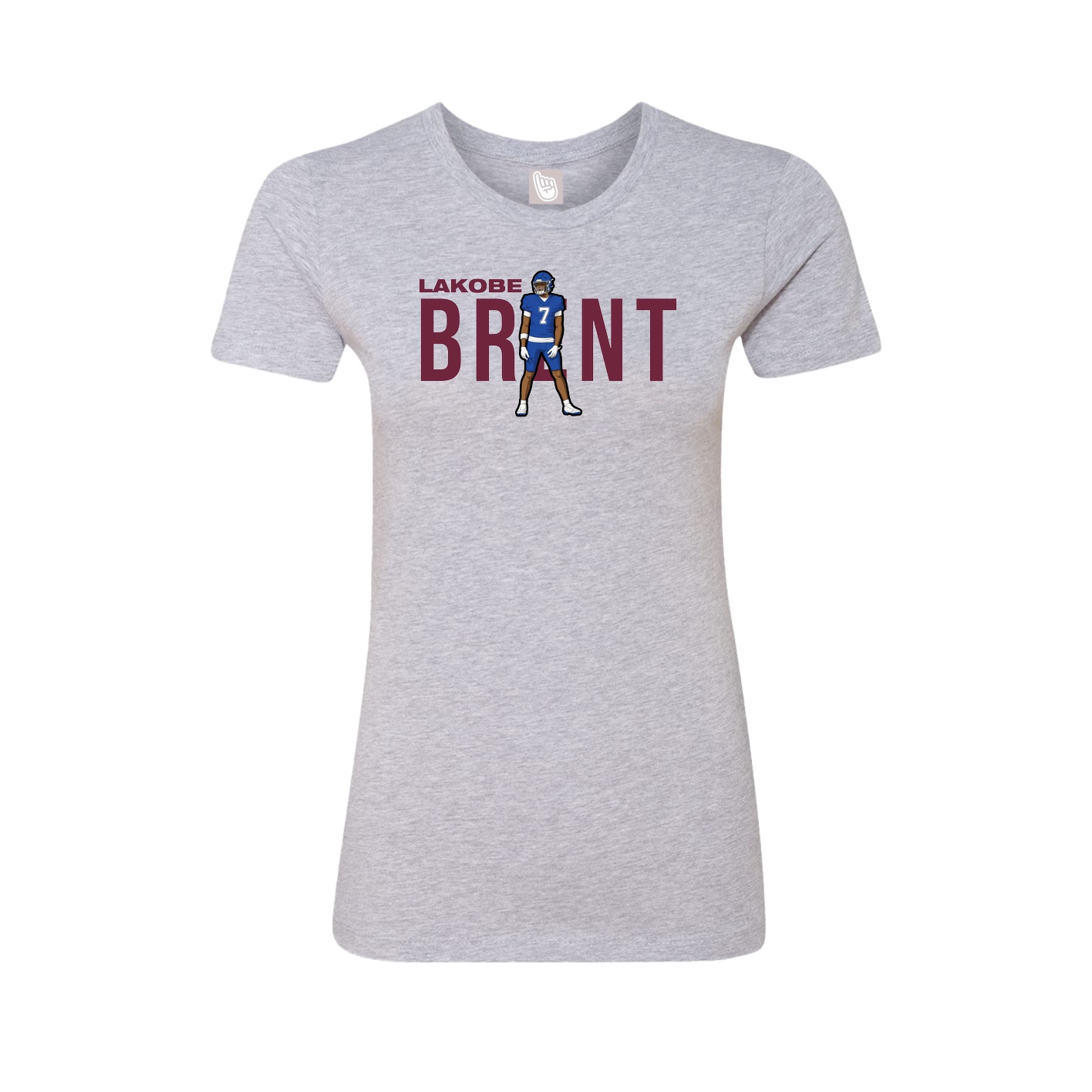 Fitted Women's Tee — Player Name in Grey