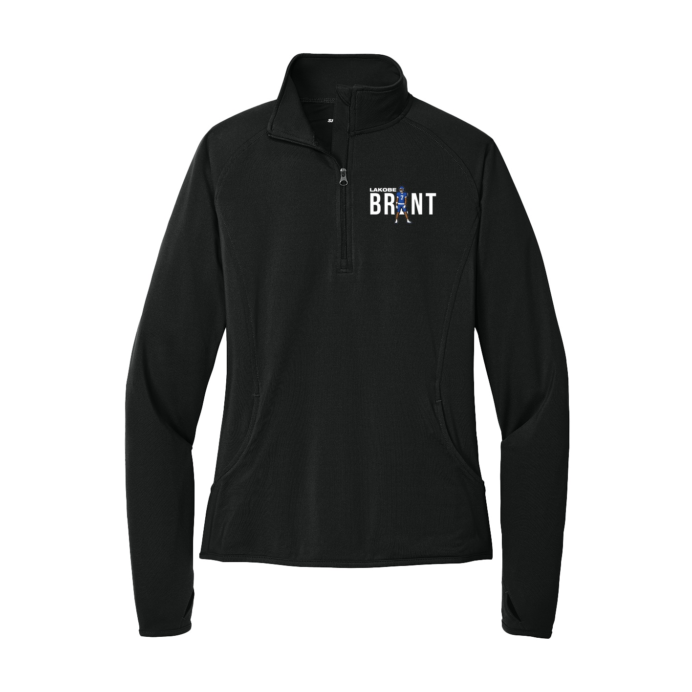 Women's Q-Zip Pullover — Player Name in Black