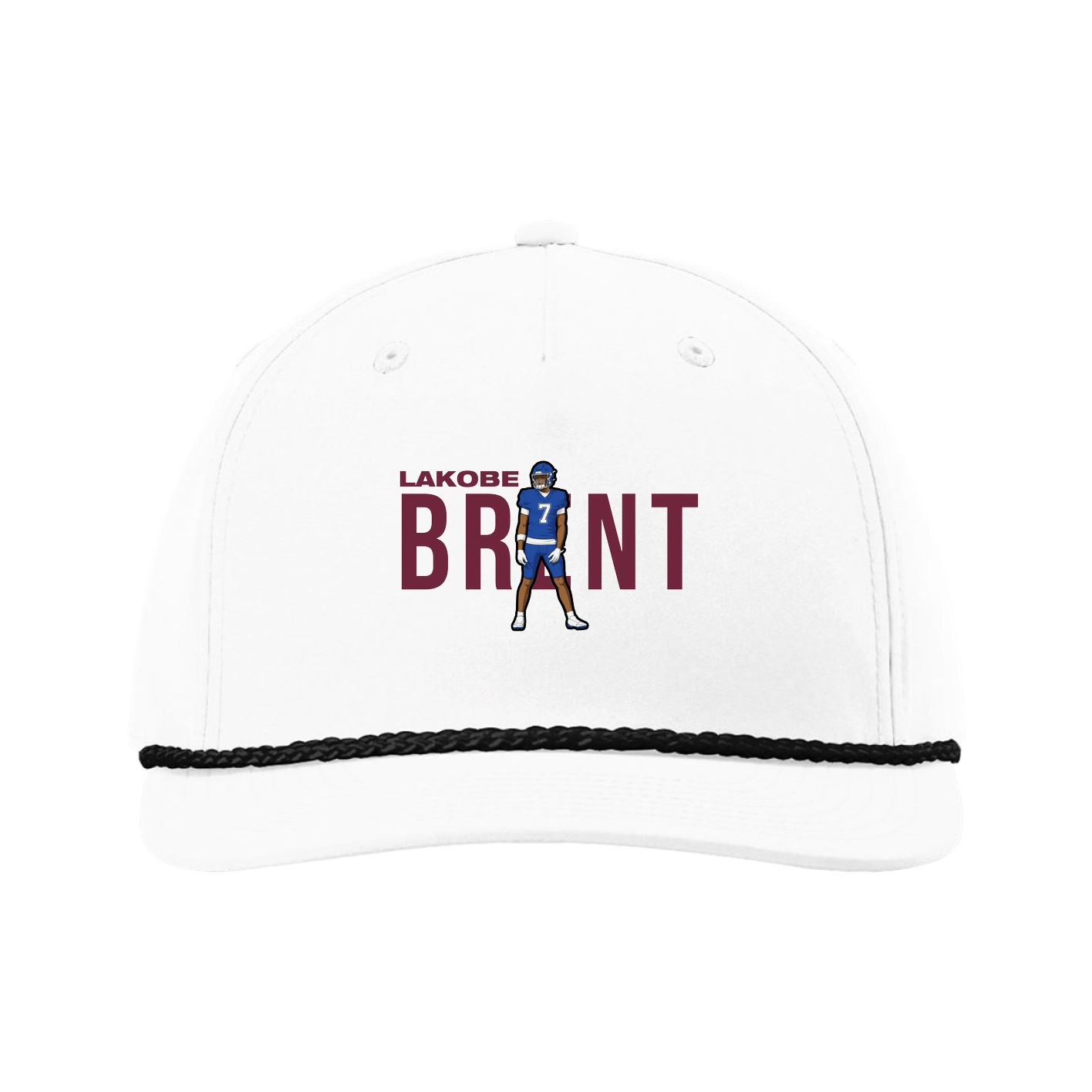 Five-Panel Classic Rope Cap — Player Name in White