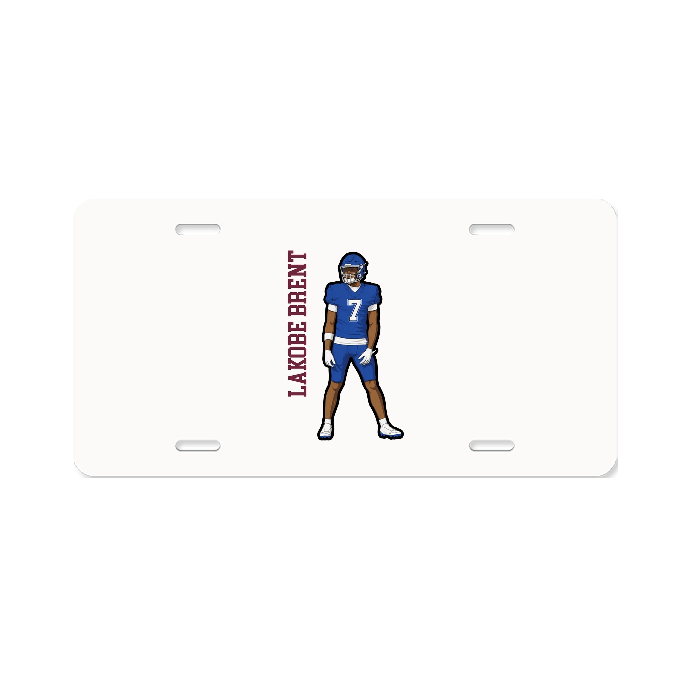 License Plate — Name Vertical in Classic