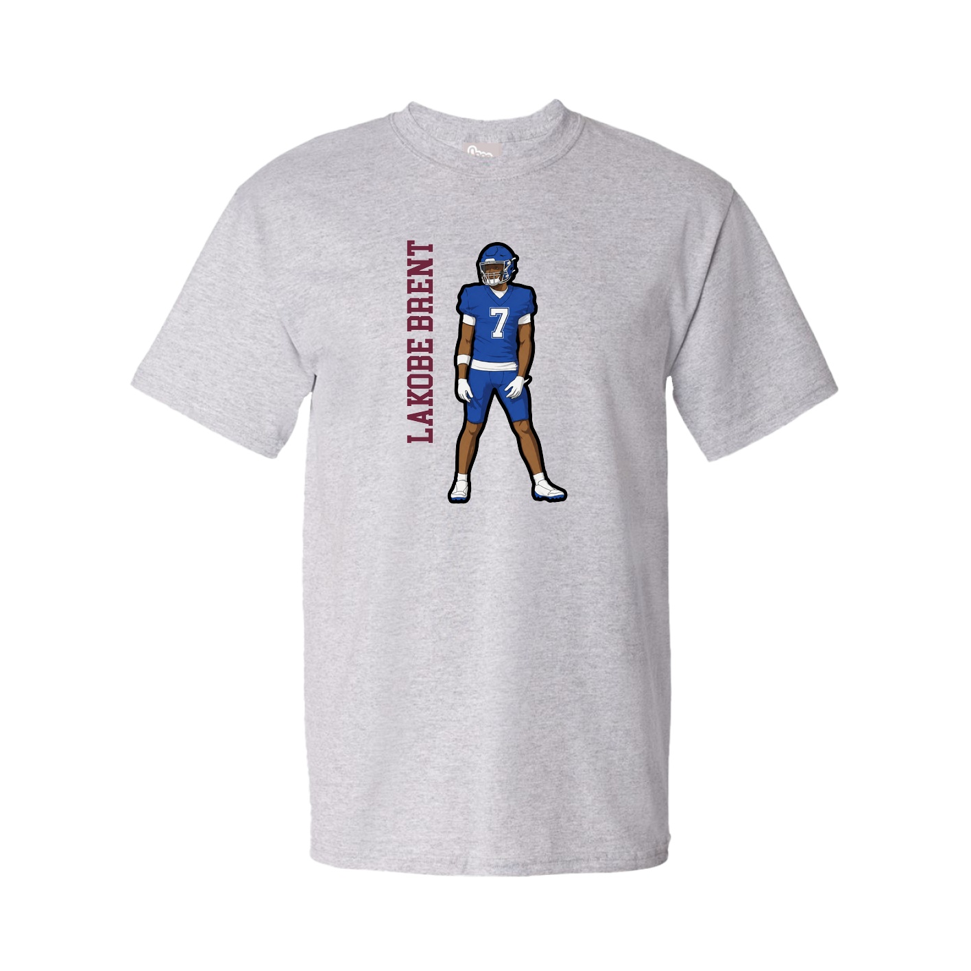 Tee — Name Vertical in Grey