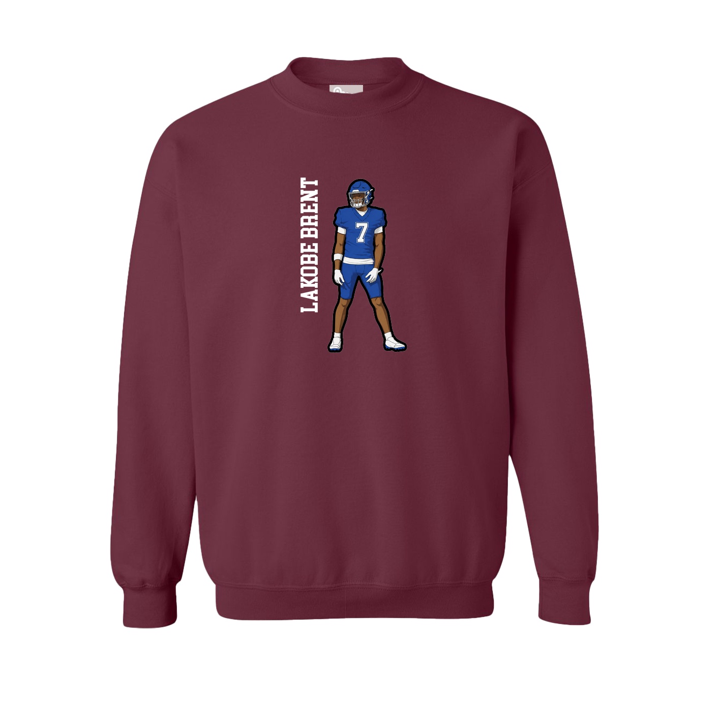 Fleece Crew — Name Vertical in Maroon