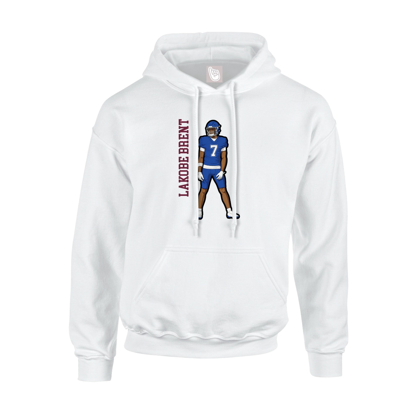 Youth Hoodie — Name Vertical in White